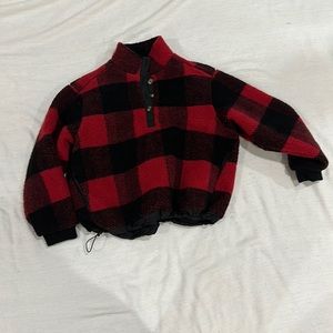 American eagle Sherpa oversized plaid sweatshirt. Size XS. Never worn, NWOT.